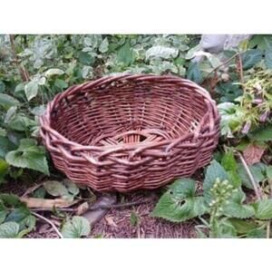 Farmhouse Dark Brown Oval Easter Basket Vintage Decor